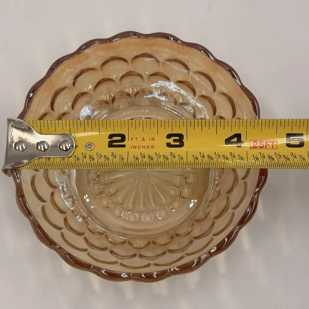 Anchor Hocking Fire-King Peach Luster Bubble Berry Bowls Set of 6 - 4.25” VTG